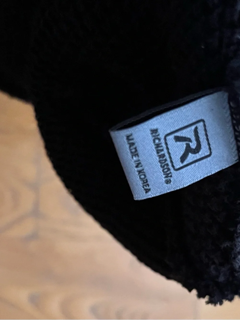 Keen Black Waffle Knit Beanie with Teal Logo